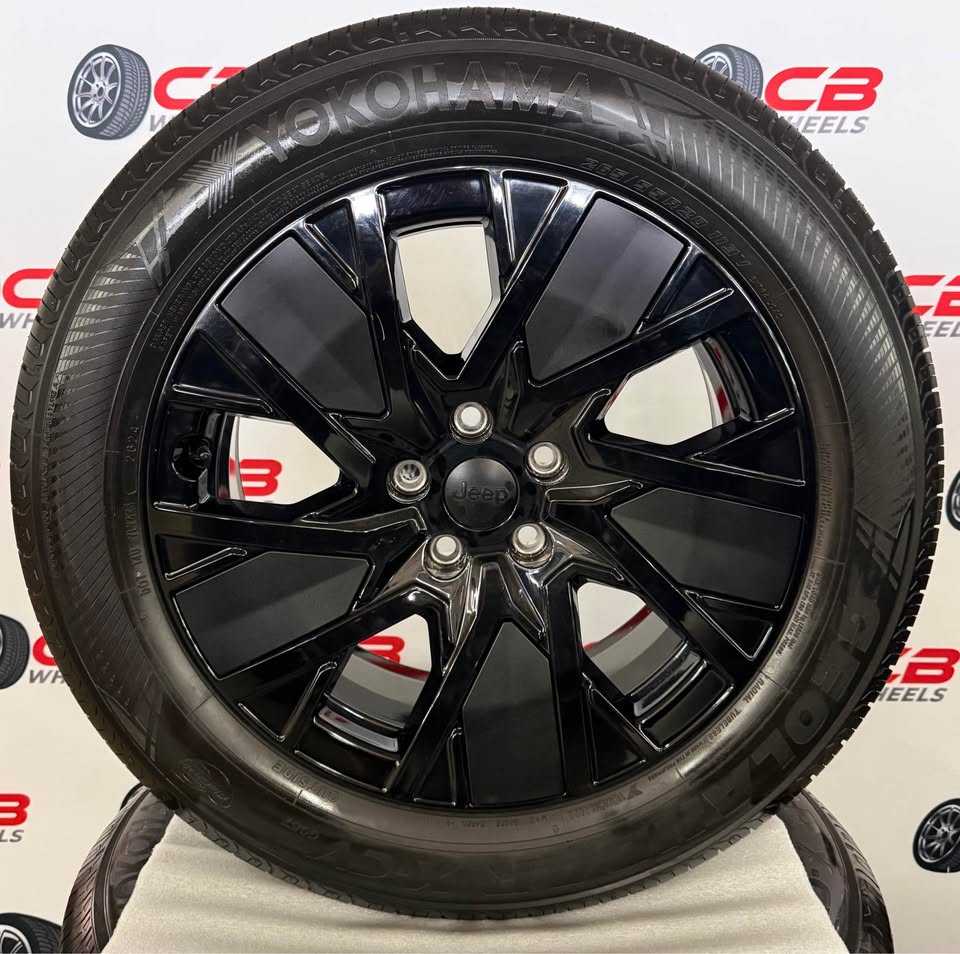 Jeep Grand Cherokee 20" OEM Gloss Black W/ Inserts Takeoff Wheels and Tires
