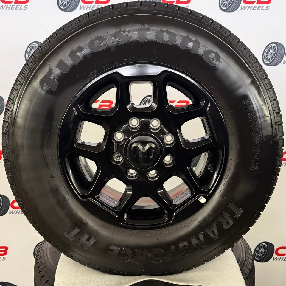 Ram 2500/3500 18" OEM Gloss Black Takeoff Wheels and Tires