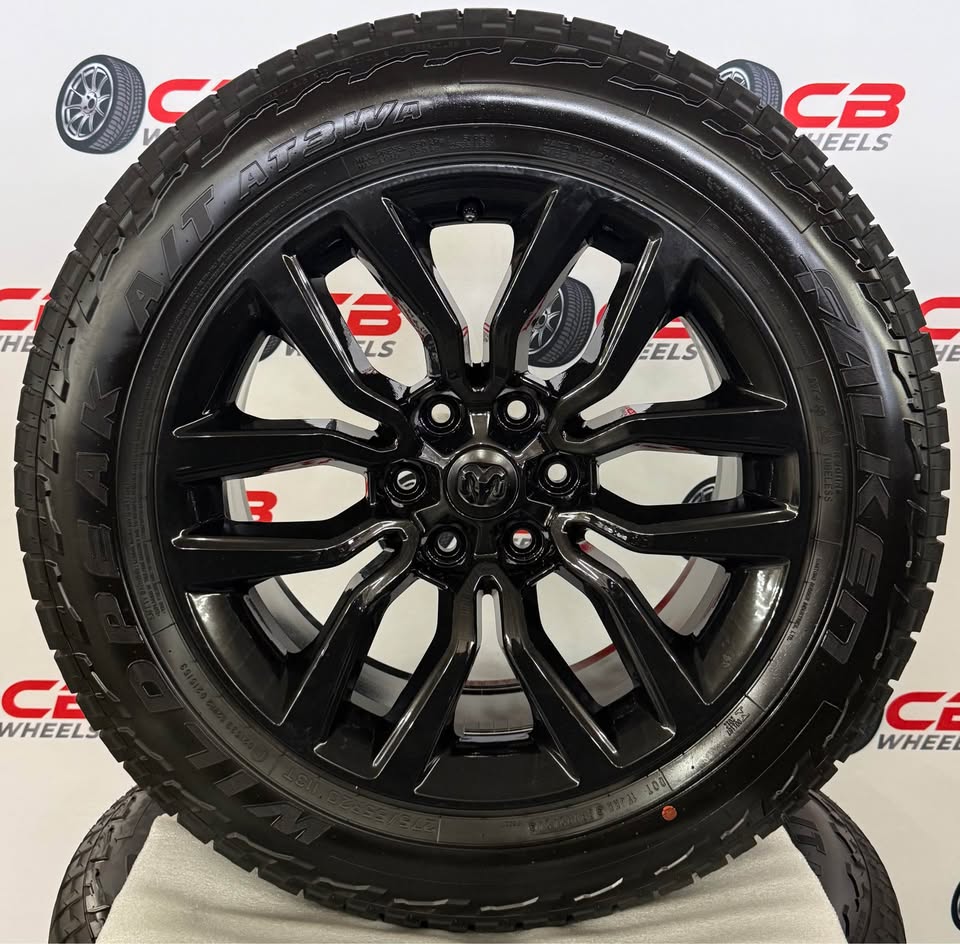 Ram 1500 Tungsten 20" OEM Gloss Black Takeoff Wheels and Tires