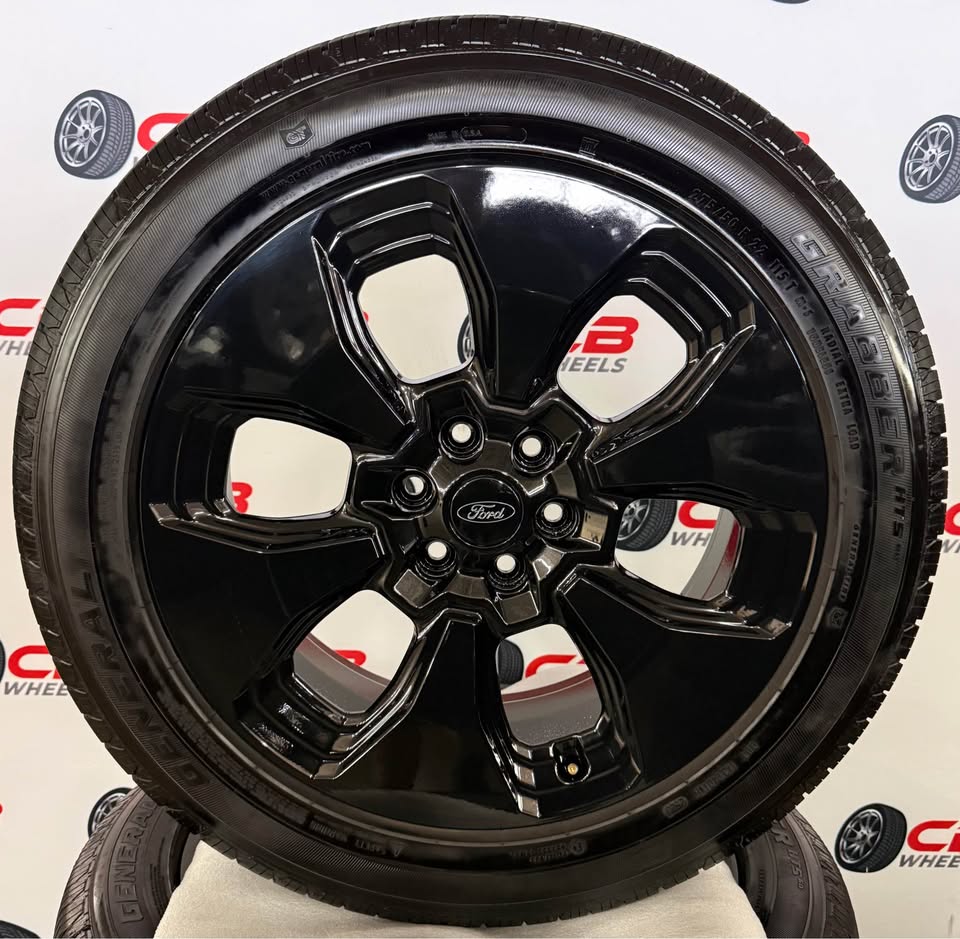 Ford F150 22" OEM Gloss Black Takeoff Wheels and Tires