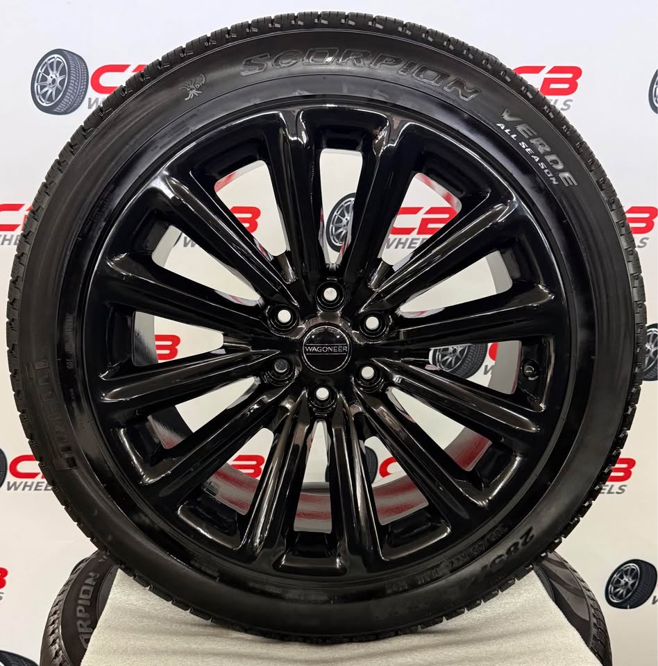 Jeep Grand Wagoneer 22" OEM Gloss Black Takeoff Wheels and Tires 