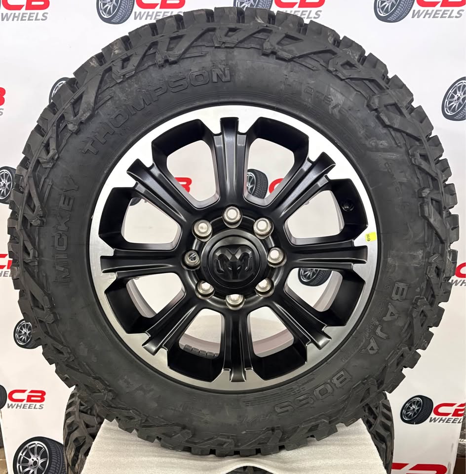 New Ram 2500/3500 Power Wagon 20" OEM Machined Matte Black Wheels and Tires
