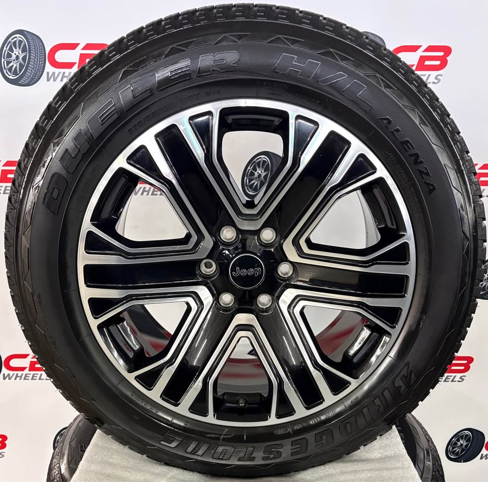 Jeep Wagoneer 20" OEM Machined Gloss Black Wheels and Tires 