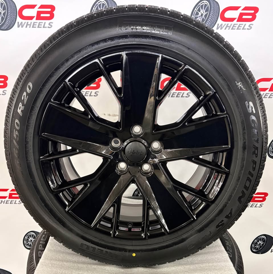 Jeep Grand Cherokee 20" OEM Gloss Black Takeoff Wheels and Tires