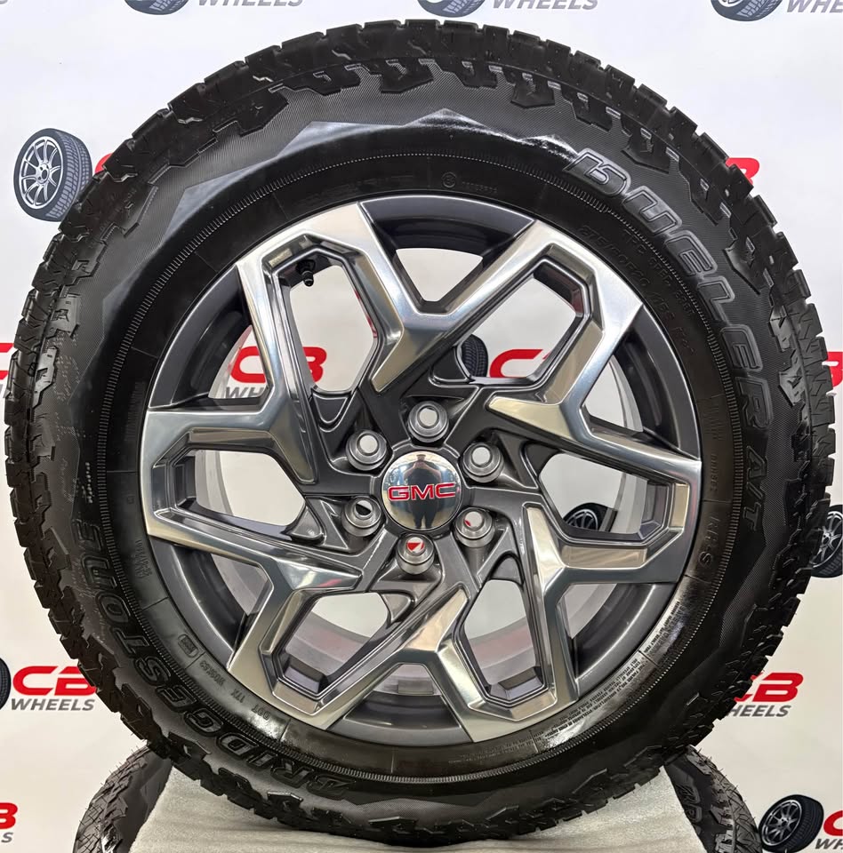 GMC Sierra 1500 20" OEM Polished Charcoal Takeoff Wheels and Tires