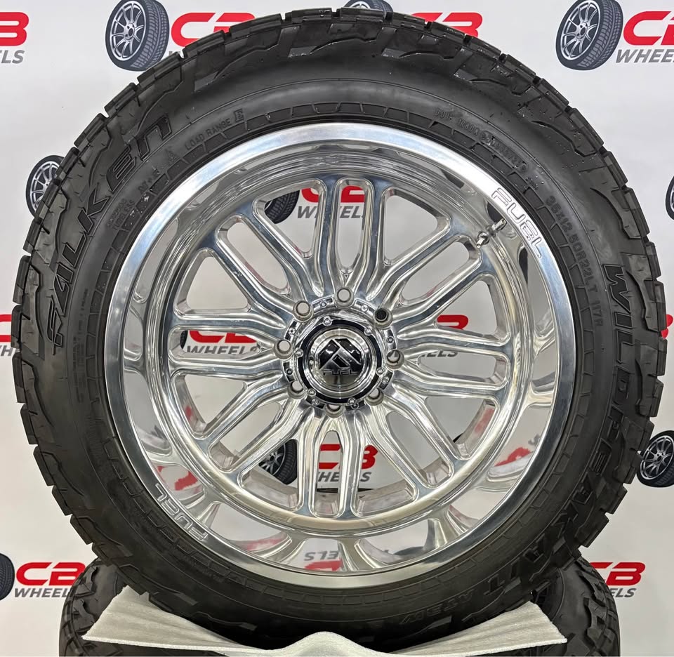 Ford F250/F350 22" Fuel Forged Polished Wheels With 35" Falken Tires