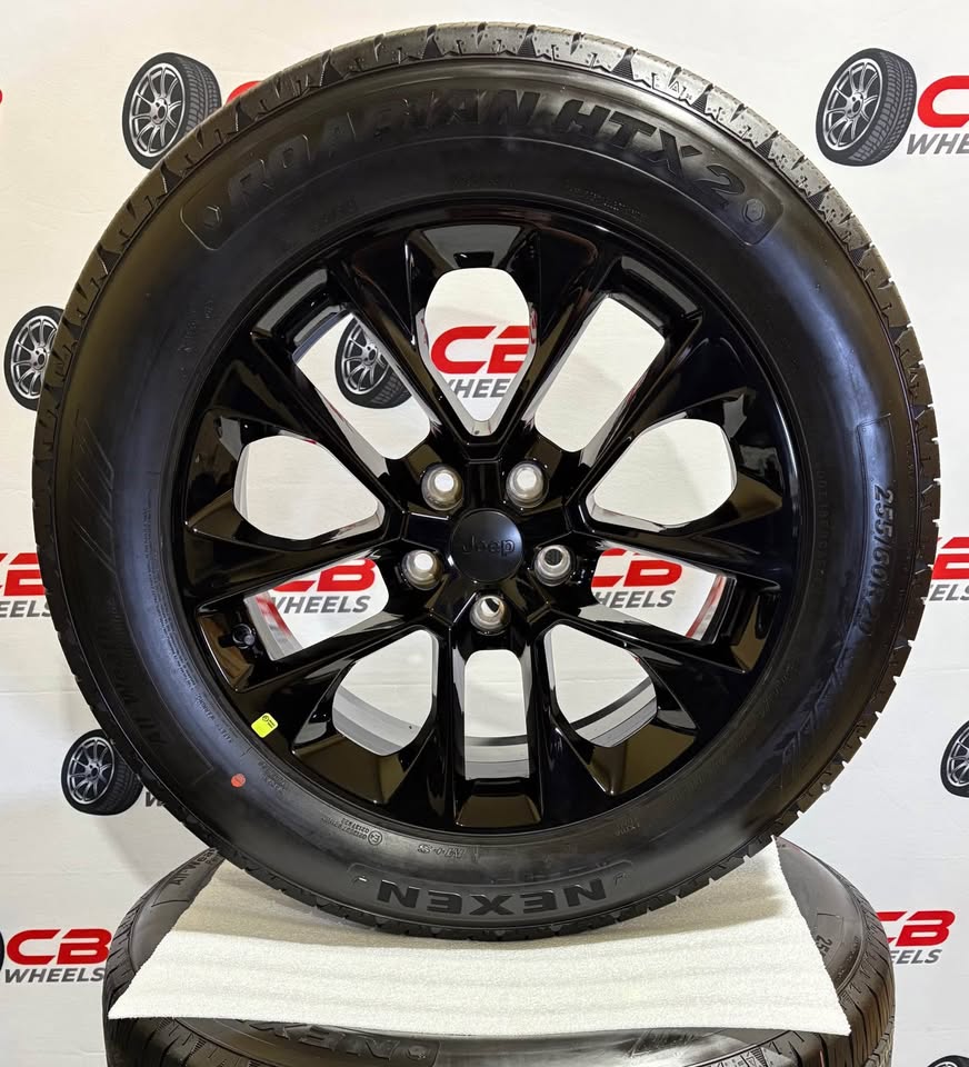 Jeep Wrangler 20" OEM Gloss Black Takeoff Wheels and Tires