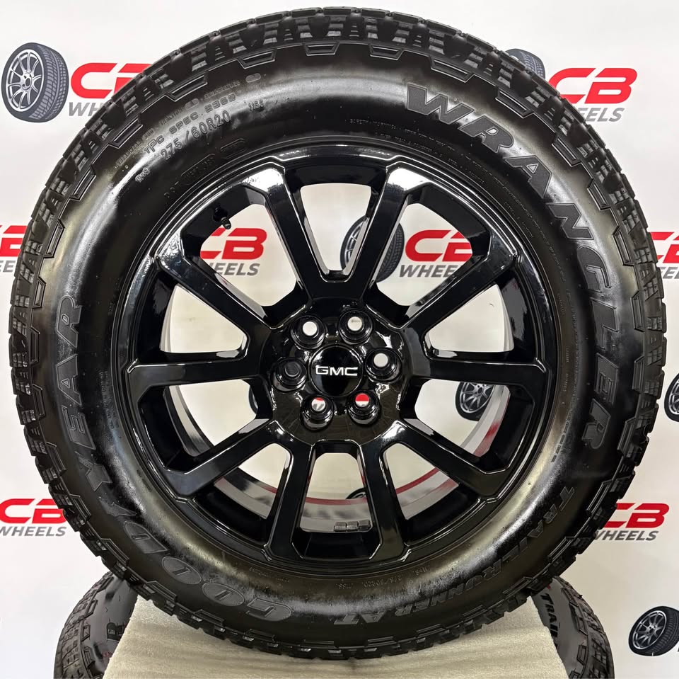 GMC Canyon 20" OEM Gloss Black Takeoff Wheels and Tires