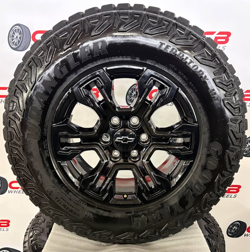 Chevrolet Silverado 1500 ZR2 18" OEM Gloss Black Takeoff Wheels and Tires