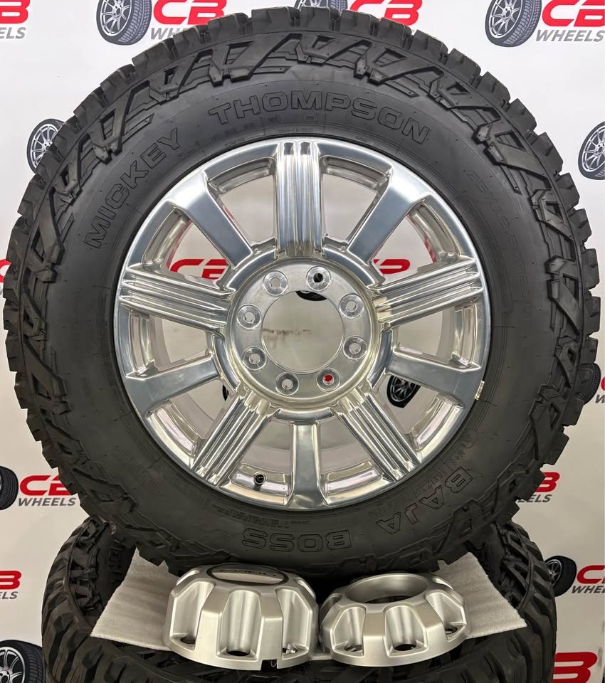 Ford F250/F350 Limited 20" OEM Polished Wheels and 35" Tires