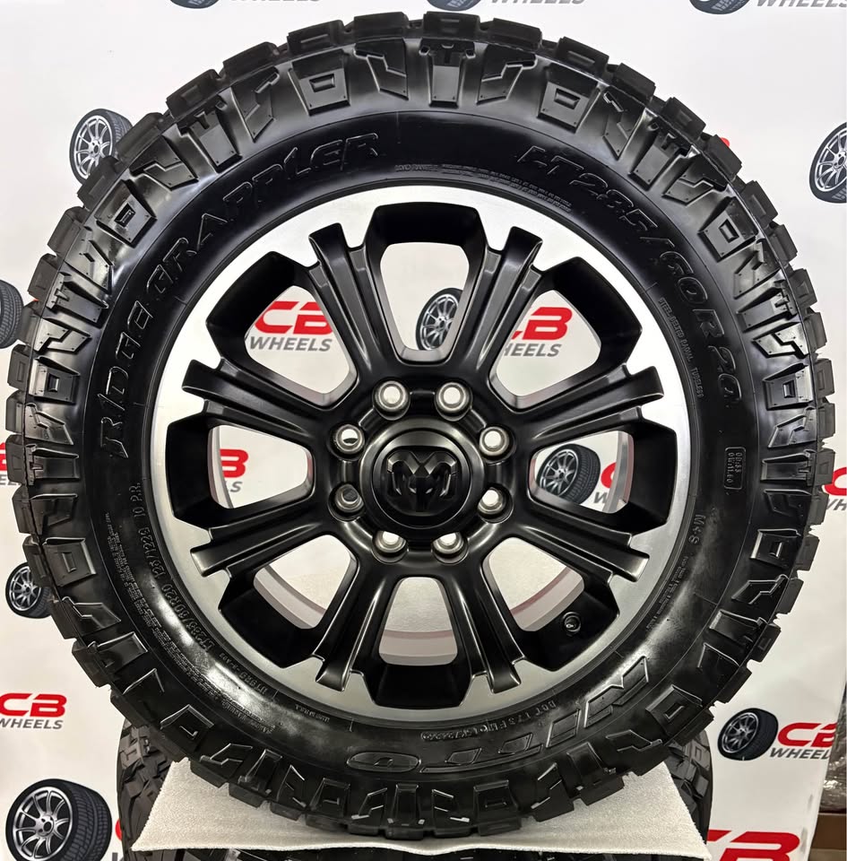 Ram 2500/3500 Power Wagon 20" OEM Machined Matte Black Takeoff Wheels and Tires