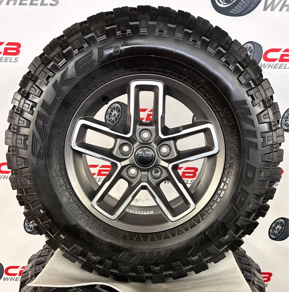 Jeep Gladiator Mojave 17" OEM Machined Charcoal Takeoff Wheels and Tires