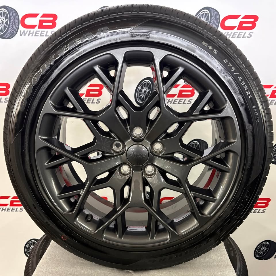 Jeep Grand Cherokee Summit Reserve 21" OEM Charcoal Takeoff Wheels and Tires
