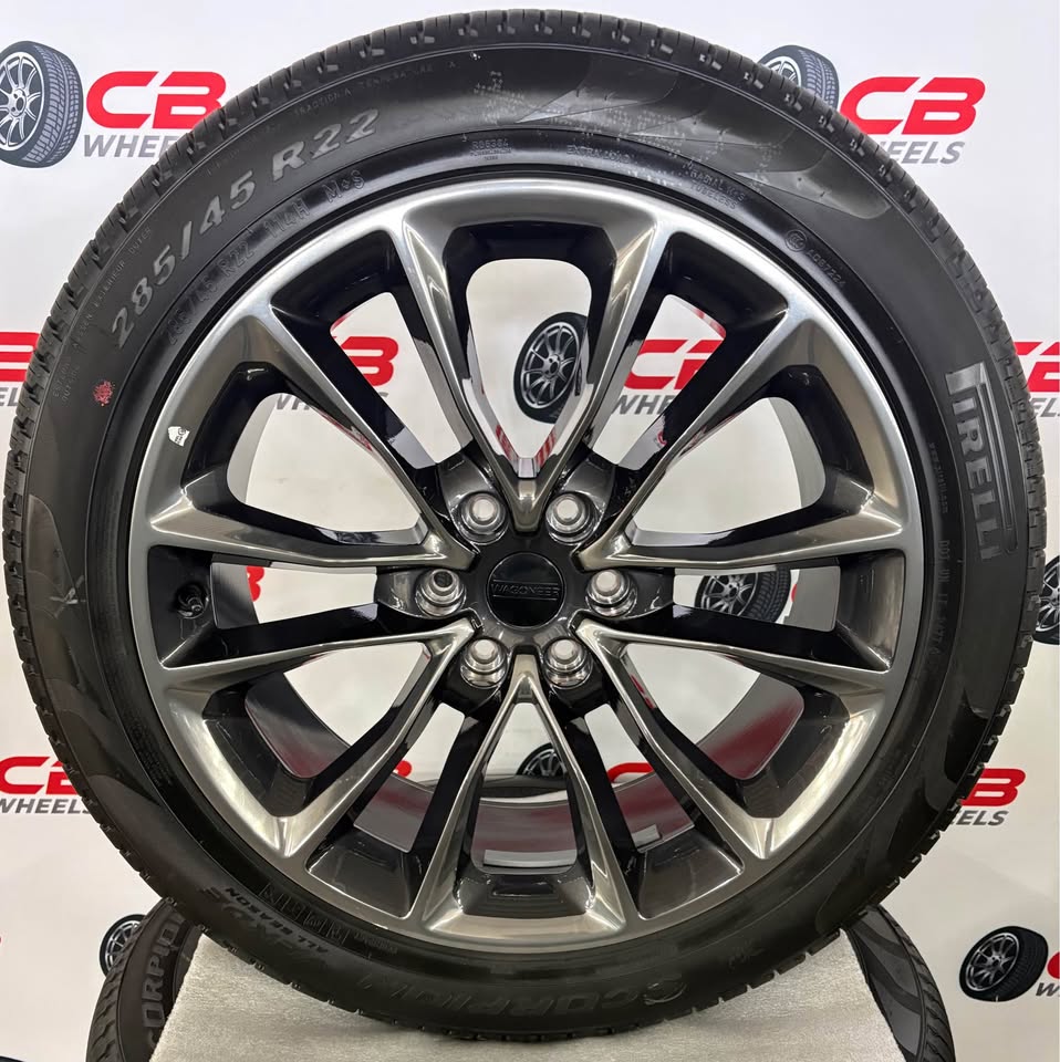 Jeep Grand Wagoneer 22" OEM Polished Charcoal Takeoff Wheels and Tires