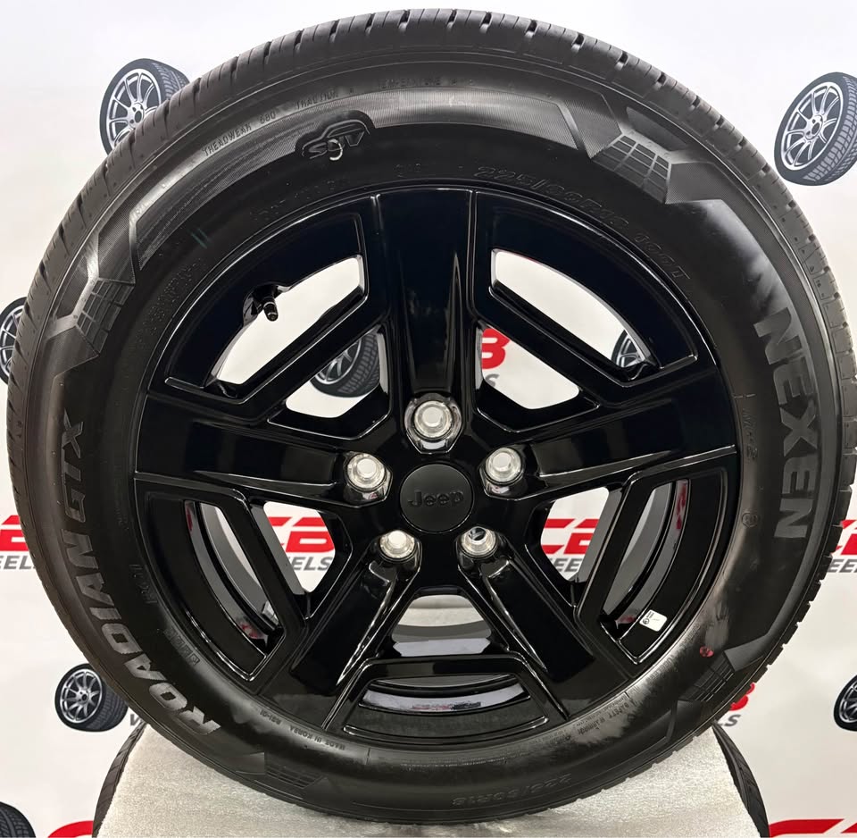 Jeep Cherokee 18" OEM Gloss Black Takeoff Wheels and Tires
