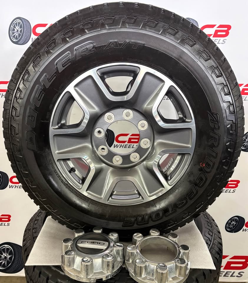 Ford F250/F350 18" OEM Machined Charcoal Takeoff Wheels and Tires