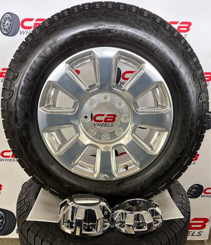 Ford F250/F350 Platinum 20" OEM Polished Takeoff Wheels and Tires