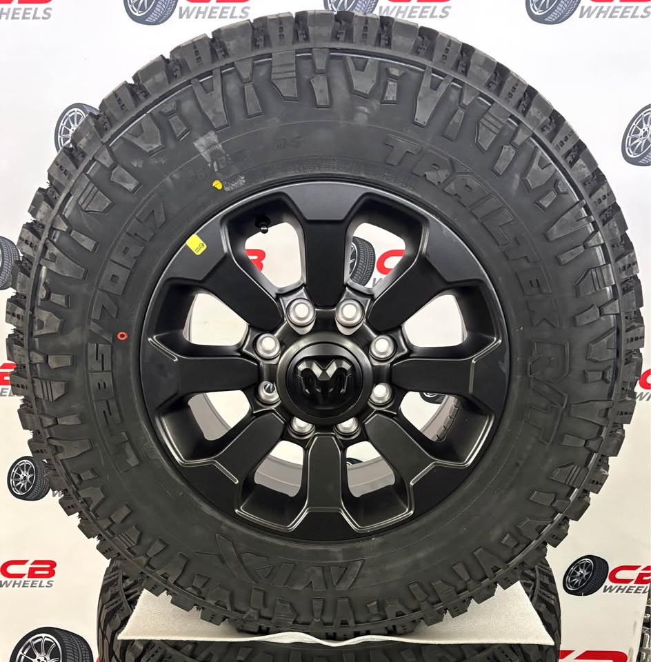 NEW Ram 2500/3500 Power Wagon 17" OEM Matte Black Wheels and Tires
