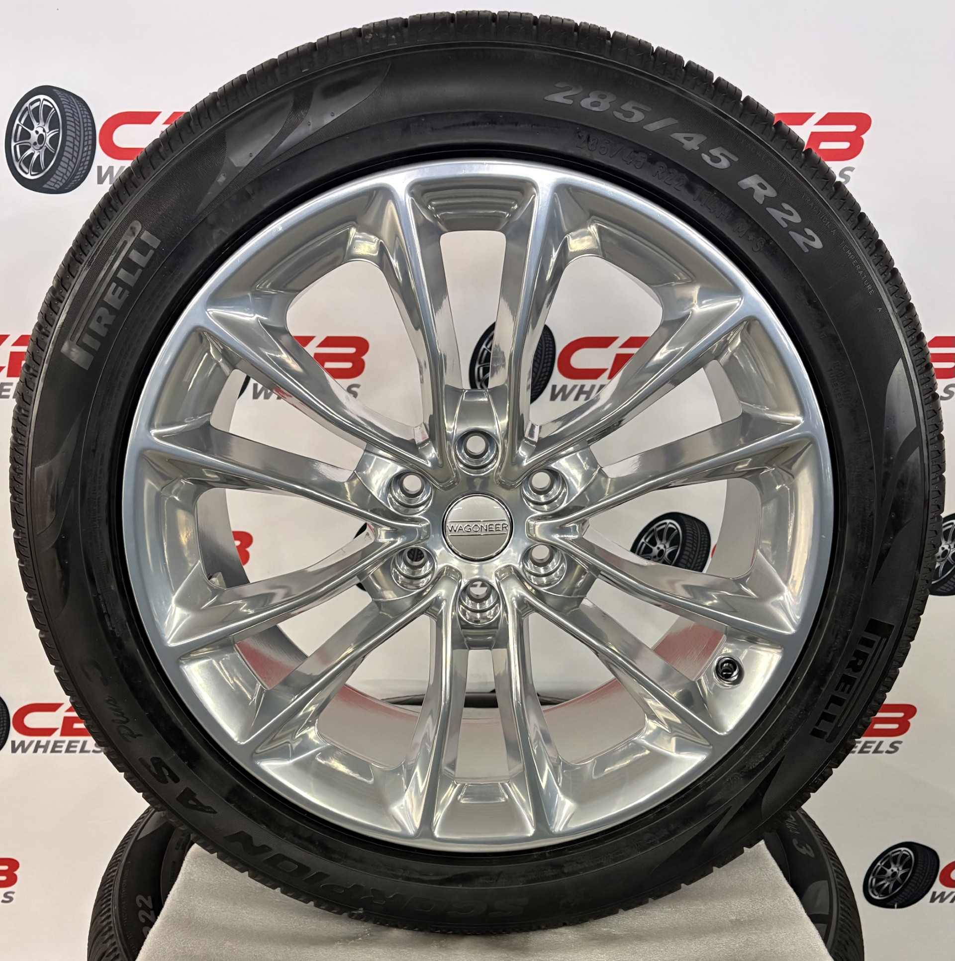 Jeep Grand Wagoneer 22" OEM Polished Takeoff Wheels and Tires