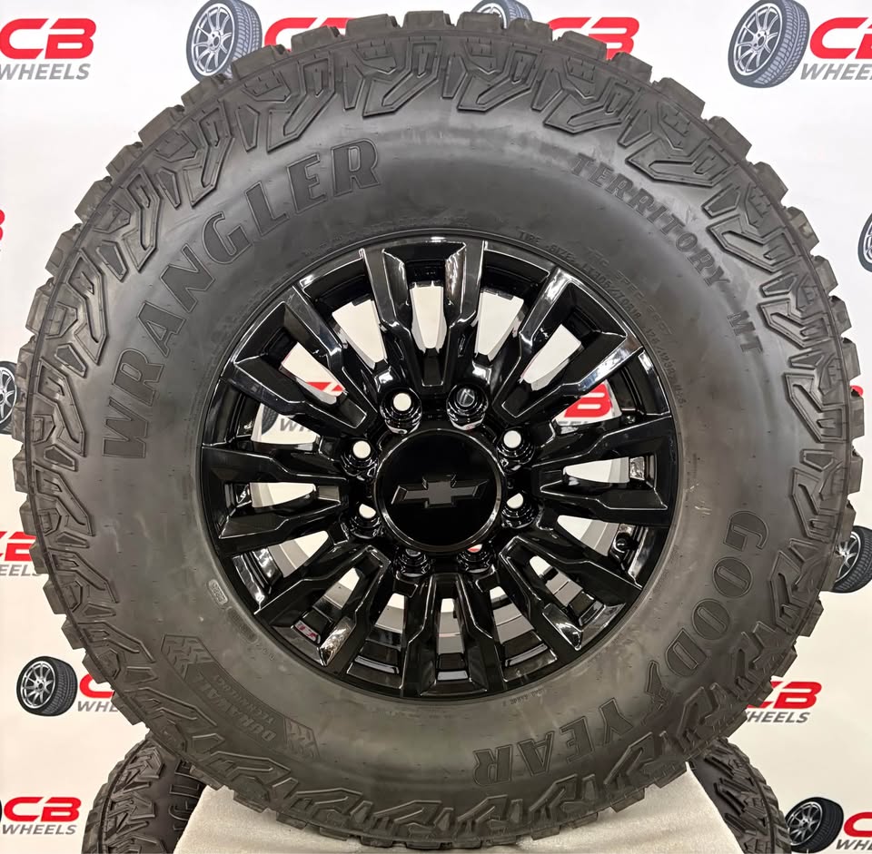 Chevrolet Silverado 2500/3500 ZR2 18" OEM Gloss Black Takeoff Wheels and Tires