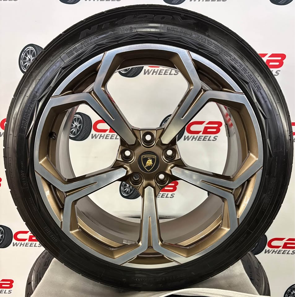 Lamborghini Urus 22" OEM Machined Bronze Takeoff Wheels and Tires