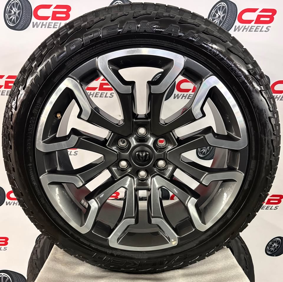 Ram 1500 Tungsten 22" OEM Machined Charcoal Wheels and Tires