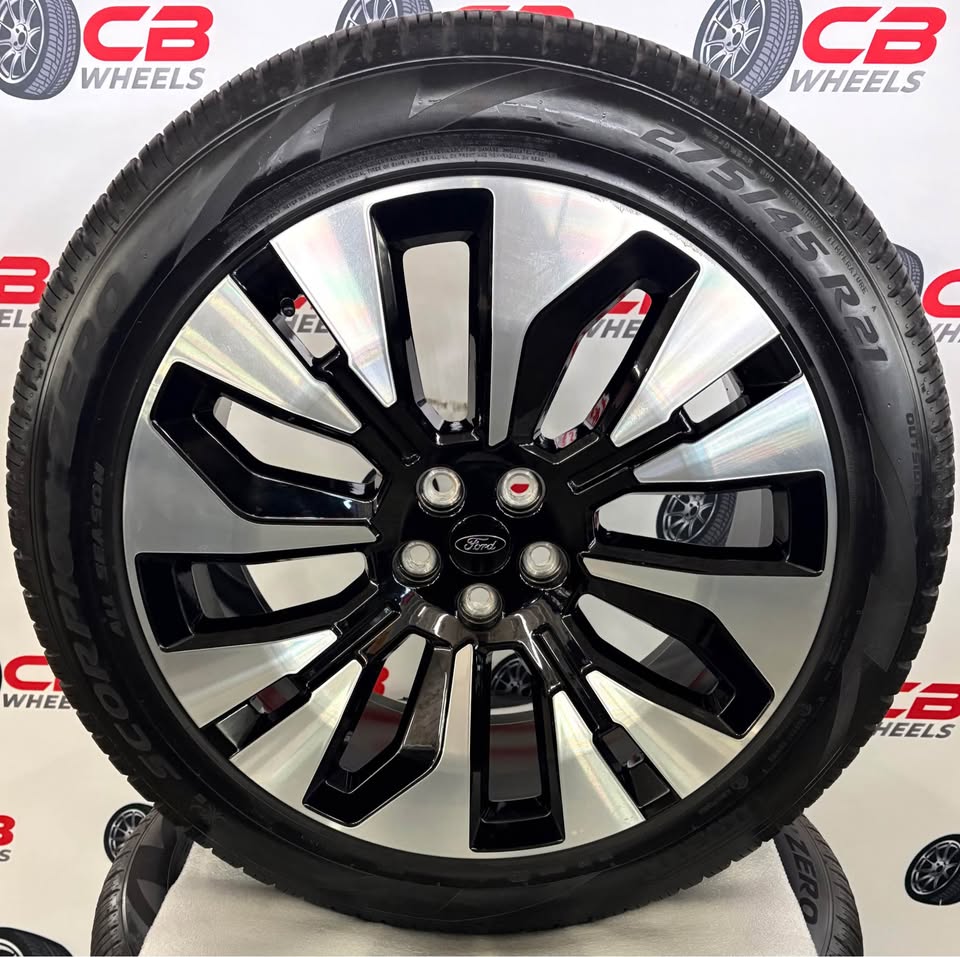 Ford Explorer 21" OEM Machined Gloss Black Takeoff Wheels and Tires