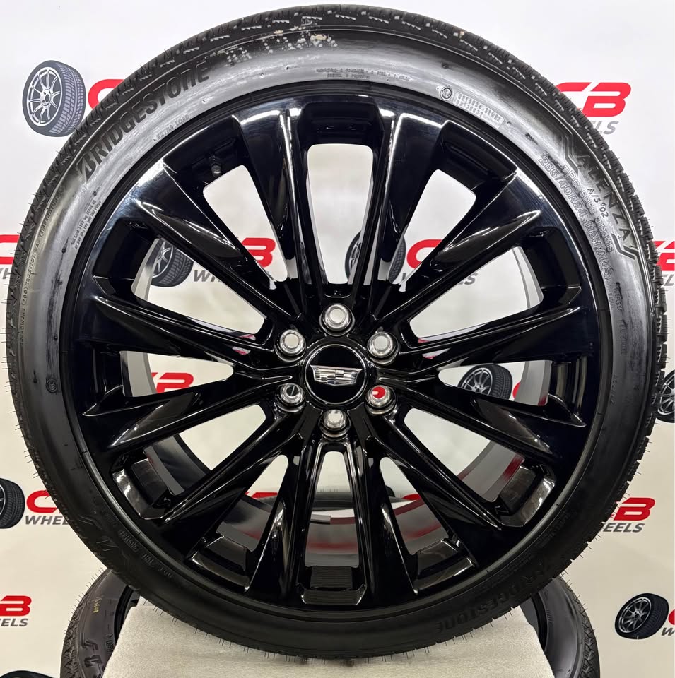Cadillac Escalade V 24" OEM Gloss Black Takeoff Wheels and Tires