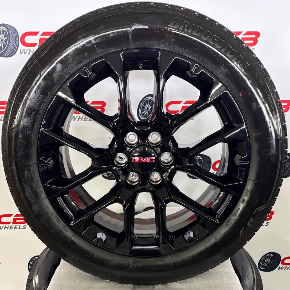 GMC Yukon 22" OEM Gloss Black Takeoff Wheels and Tires