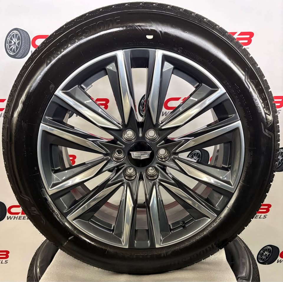 Cadillac Escalade 22" OEM Polished Charcoal Takeoff Wheels and Tires