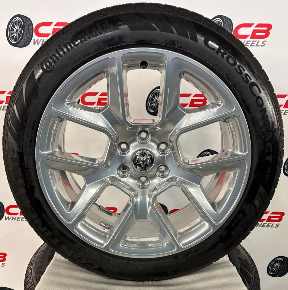 Ram 1500 22" OEM Powder Coat Chrome Takeoff Wheels and Tires