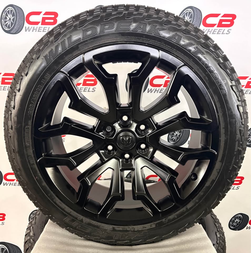 Ram 1500 Tungsten 22" OEM Satin Black Takeoff Wheels and Tires
