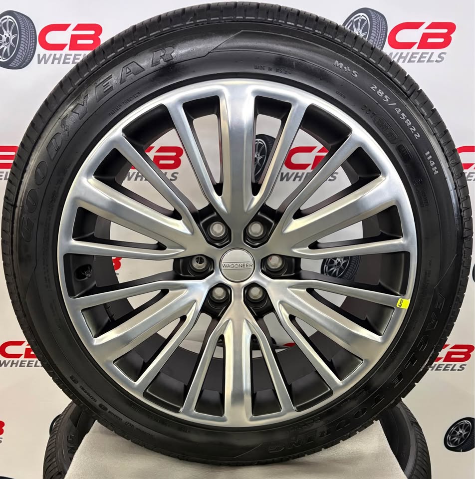 Jeep Grand Wagoneer 22" OEM Polished Charcoal Takeoff Wheels and Tires