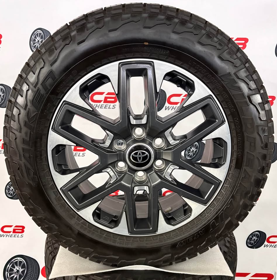Toyota Tundra 20” OEM Machined Charcoal Takeoff Wheels and Tires