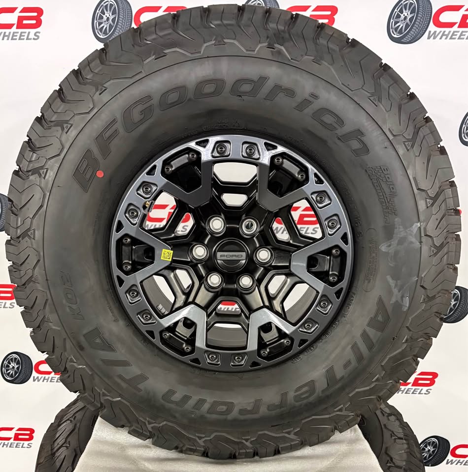 Ford F150 Raptor R 17" OEM Satin Black Beadlock Takeoff Wheels and Tires