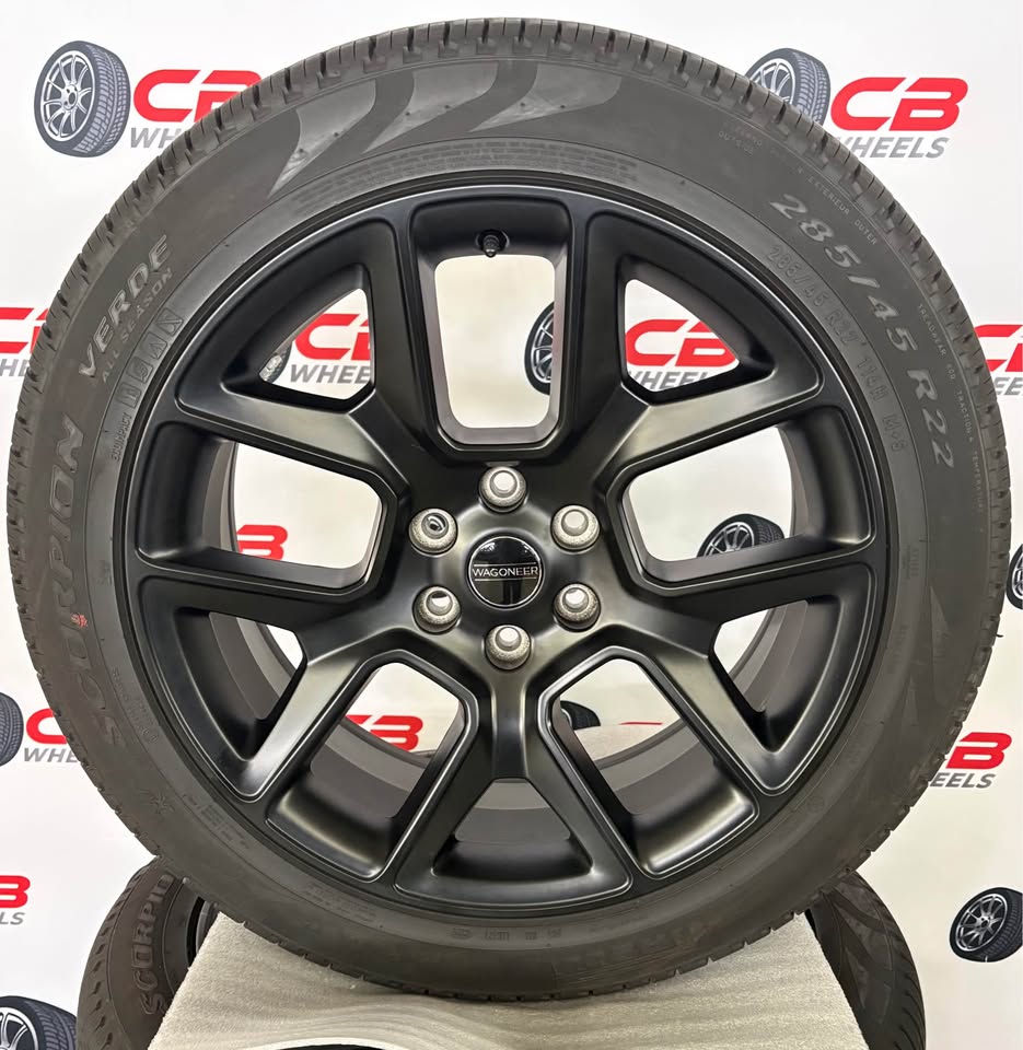 Jeep Grand Wagoneer 22" OEM Matte Black Takeoff Wheels and Tires