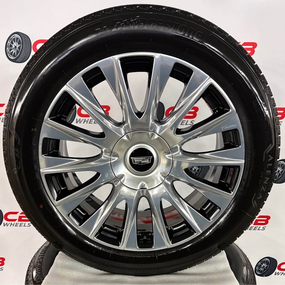 Cadillac Escalade 22" OEM Polished Gloss Black Takeoff Wheels and Tires