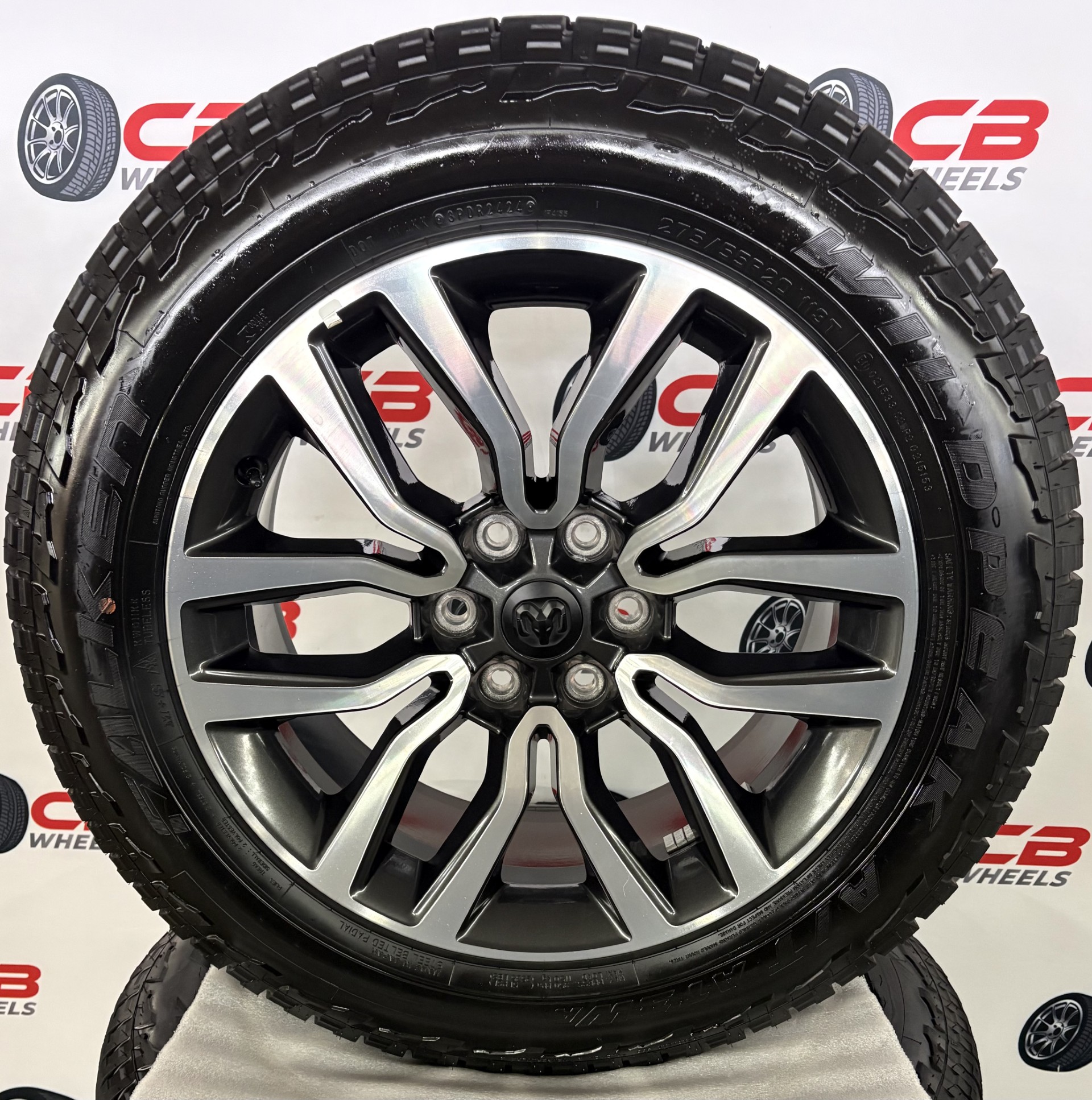 Ram 1500 Tungsten 20" OEM Machined Charcoal Takeoff Wheels and Tires